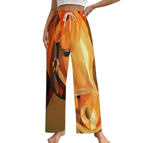 Bas de pyjama femme cheval géométrique pantalon de nuit poches S