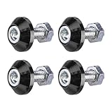 4PCS Motorcycle License Plate Bolts, Aluminum Alloy Car Tag License Plate Screw Decorative Kit, License Plate Frame Fastener Accessories for Most Motorcycles, Cars, Trucks (Black)