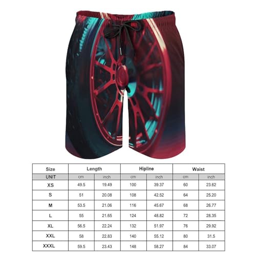 Men's Swim Trunks Quick Dry Board Shorts with Pockets Beach Shorts Close-Up of Wheel Bathing Suits for Men2