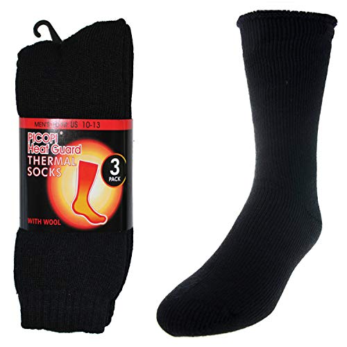 3 Pairs of Thick Heat Trapping Insulated Heated Boot Thermal Socks Pack Warm Winter Crew For Cold Weather