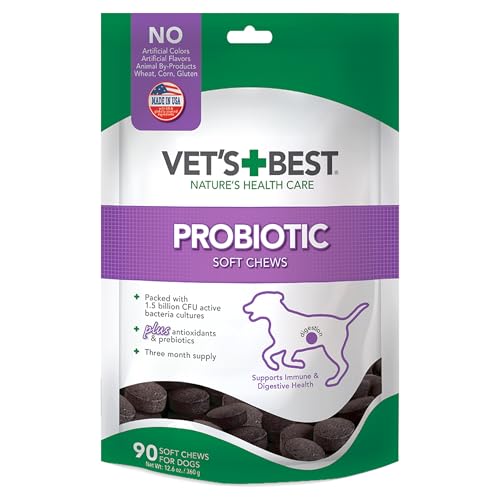 Vet's Best Probiotic Soft Chews Dog Supplement - Supports Dog Digestive Health - Promotes a Healthy Gut - 30 day supply