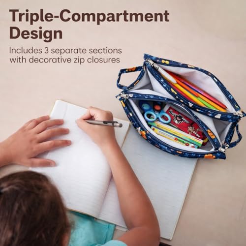 Image of 3 Zip Toileteries Organizer | Multipurpose All-in-One Compact, Foldable, Durable, Lightweight, Waterproof, Bag | Travel Friendly Pouch Ideal for Medicines & Toiletry (Outer Space Print)