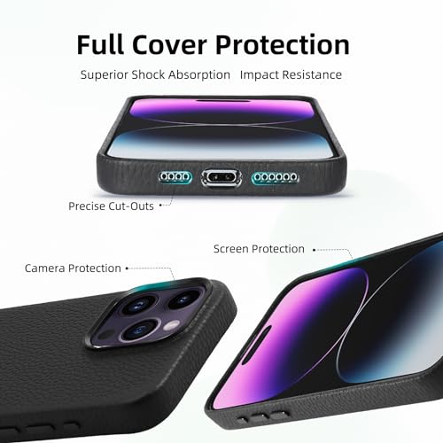 Coque en cuir véritable iPhone 16 Pro Max avec intérieur souple protecteur