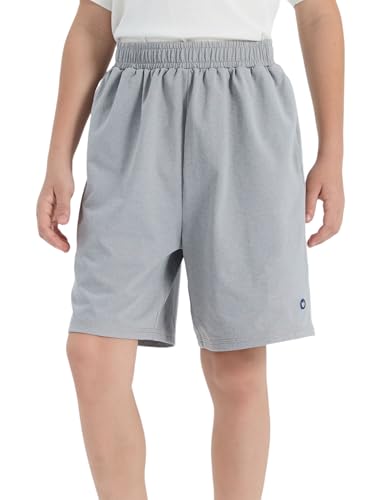 PATPAT Boys 2-Piece Athletic Set: Ultra Lightweight Quick-Dry T-Shirt & Shorts – Breathable Activewear for Sports & Daily Play, Vapor Gray, US6/XS4