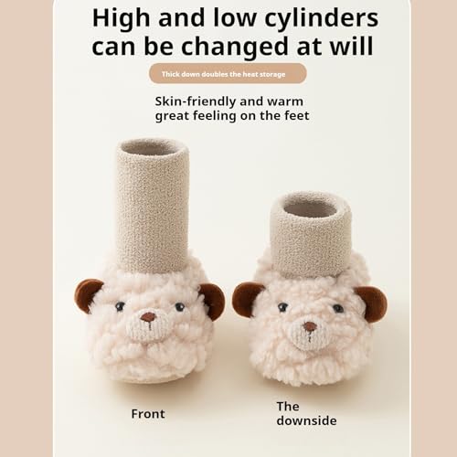 Baby Sock Shoes Infant Floor Booties Toddler Ankle Socks slippers Non-Skid Walking Sock Top Booties3
