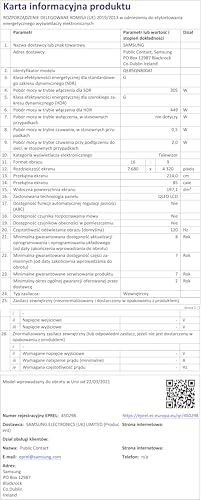 SAMSUNG TV 85" QE85QN800ATXZT NEO QLED 8K, Quantum Matrix Technology Pro, Processeur Neo Quantum, AI Upscaling, Infinity One Design, Slim One Connect