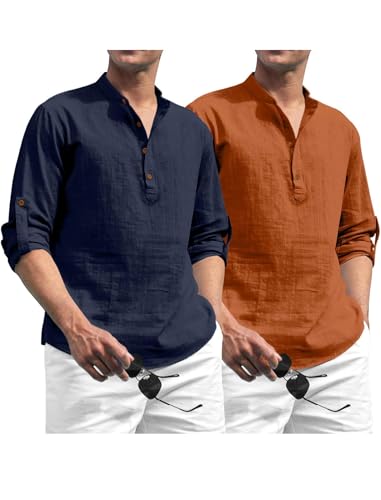 Image of Zombom Men's Kurta || Chinese Collar Long Sleeves || Straight Hip Length Kurtas || Short Kurta for Men || for Festival || Function || Occasion Wear Fancy Kurta for || Best Gifts for Men