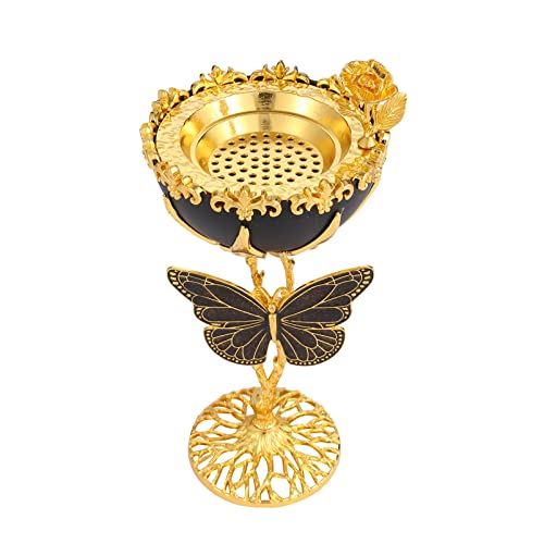 Terschelling Metal Frankincense Resin Incense Burner, Portable Charcoal Bakhoor Burner, Bakhoor Incense Burner, Myrrh Burner With Tongs For Yoga, Spa Aromatherapy Office & Home Decor (Black) #TOP1