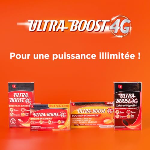 Forté Pharma - Ultra Boost 4G - Booster d'Energie - Guarana, Gelée Royale, Gingembre, Vitamine C, Vitamine D, Zinc, Caféine - Complément Alimentaire Vitamines et Mineraux - 20 comprimés Effervescents – Image 6