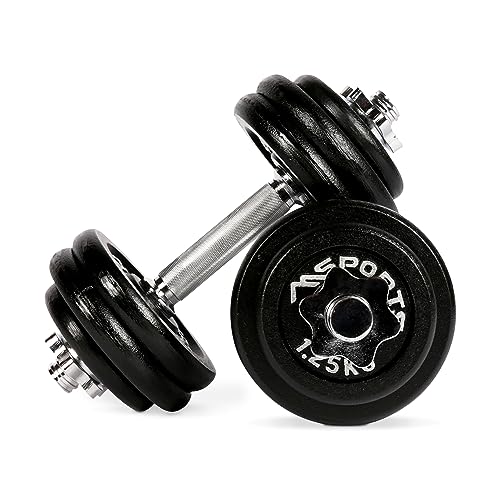 MSPORTS Hantelset 30 kg Verstellbar Premium – Premium Kurzhantel-Set mit...