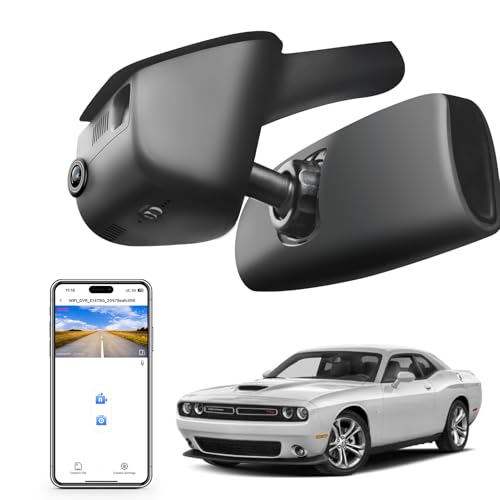 Mangoal 4K Dash Cam Custom Fit for Dodge Challenger 2015 2016 2017 2018 2019 2020 2021 2022 2023(Model A), GT R/T SXT SRT Hellcat R/T Scat Pack, Integrated OEM Look, UHD 2160P, WiFi & App,128GB Card
