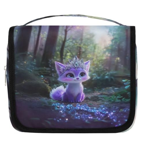 Bolsa de aseo de viaje con diseño de zorro para mujeres, hombres, niñas, niños, maquillaje, cosméticos, bolsa de baño, organizador de artículos de tocador, color, 4.5 L, Organizador de bolsas