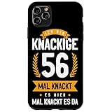 私は56 歳 ここもあちこちもギシギシ 面白いバースデーシャツ スマホケース iPhone 11 Pro Max 用