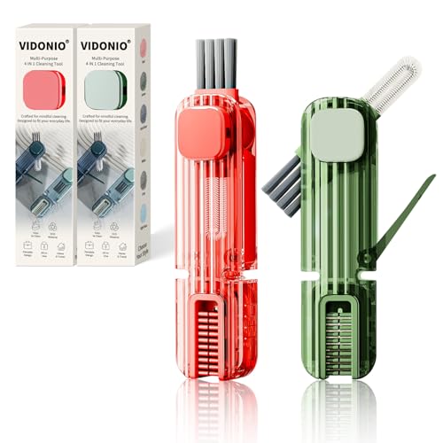 Image of 2Pcs 4 in 1 Cup Lid Gap Cleaning Brush Set,Multifunctional Crevice Cleaning Brush for Bottle,Multipurpose Bottle Cleaner with Compact Design Tiny Silicone Cup Holder Cleaner Tool,Kitchen Gadgets