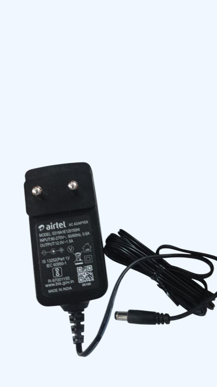 12 Volt 1.5amp Adapter for T,A,T,A Sky,A,I,R,T,E,L DTH,Dish TV SETTOP Box,Suitable for All Type SETTOP Box Original A,I,R,T,E,L, Adapter BIS Approved Model AS18-1201500-I-01-image-41