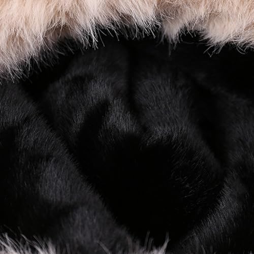 Couvre-chef cache-oreilles imprimé léopard en peluche d'hiver confortable