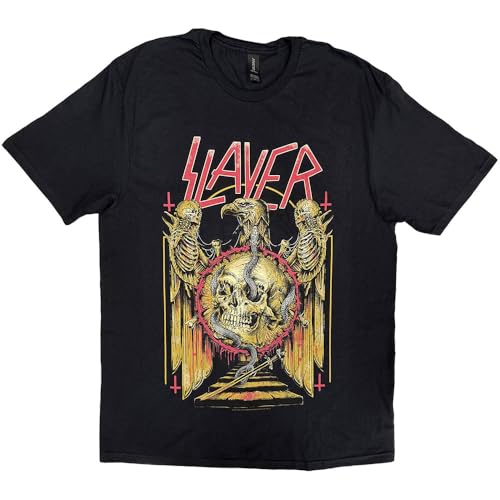 T-shirt Slayer Eagle and Serpent rock metal pour homme noir