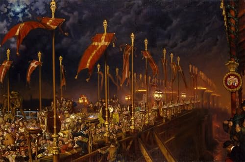 Peinture moderne London Bridge par William Holman Hunt, une toile d'exception 60x90cm