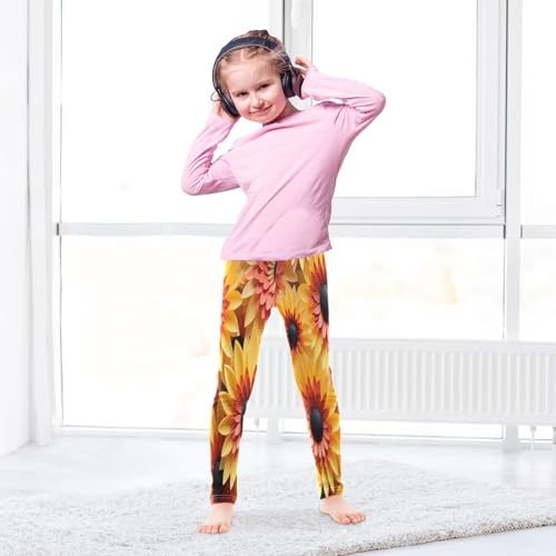 Bolaz Toddler Girls Leggings Printed Yoga Pants Leggings Sunflower Pattern for Kids4