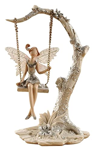Statue d'ange balançoire en résine pour embellir votre table de salon chaleureuse