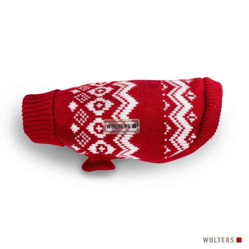 Wolters Norweger Pullover für Mops&Co., Größe:30 cm, Farbe:rot/Weiss