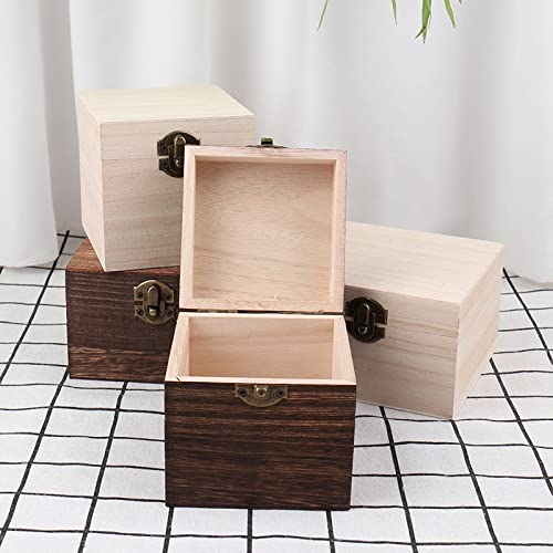 YCTTKDD Schmuckschatulle, 1 ück, Retro-Schmuckschatulle, Organizer, Schreibtisch, Naturholz, Klapp-Aufbewahrungsbox, Heimdekoration, handgefertigte Geschenkboxen aus Holz, Khaki
