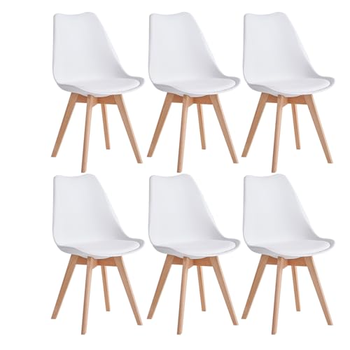 JZGORC Lot de 6 Chaises de Salle à Manger, Chaises de Cuisine Nordiques, Chaises de Bureau avec...