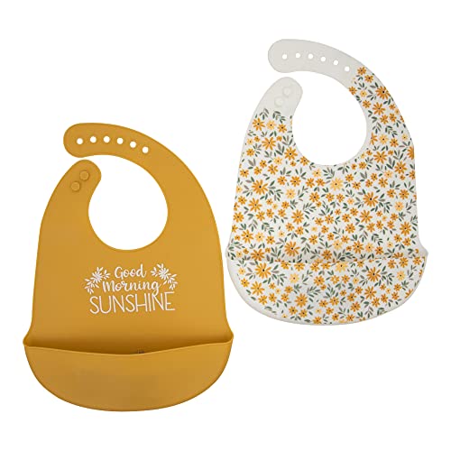 Image of Lila & Jack 2 PK Silicone Bibs for Babies & Toddlers, BPA Free Waterproof Soft Durable Adjustable Silicone Bibs