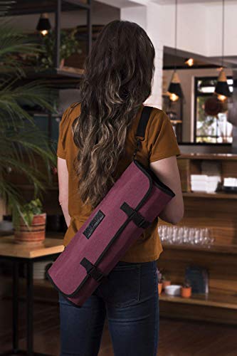 Asaya Chef Knife Roll Bag - 20 Total Pockets For Knives And Kitchen Utensils - Made With Stain Resistant Waxed Nylon - For Chefs And Culinary Students - Knives Not Included(Red) #TOP1
