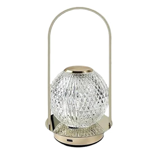 Genérico LED Desk Lamp Dimmable, Cordless Touch Control Light, Portable Crystal Table Lamp, Adjustable Brightness Modern & Stylish Design (for Bedside, Desk, Home Decor, 9.06x4.33 Inches