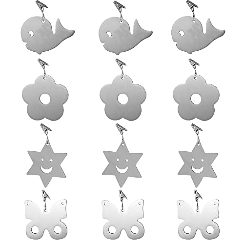 WBYNB 12Piezas Pesas Manteles Acero Inoxidable, Clips De Mantel para Fiesta, Pinzas para Mantel, 4 Formas Diferentes y Mantenga El Mantel En Su Lugar, para Fiestas, Picnic, Jardín, Hogar, Interiores Cover