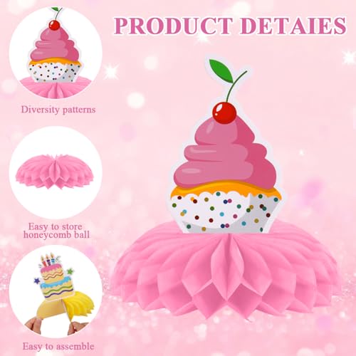 OSDUE 9 Stück Geburtstag Tischdeko, Bienenwaben Deko Tischaufsätze Set, Happy Birthday Deko für Männer und Frauen, Farbe Tischdekoration