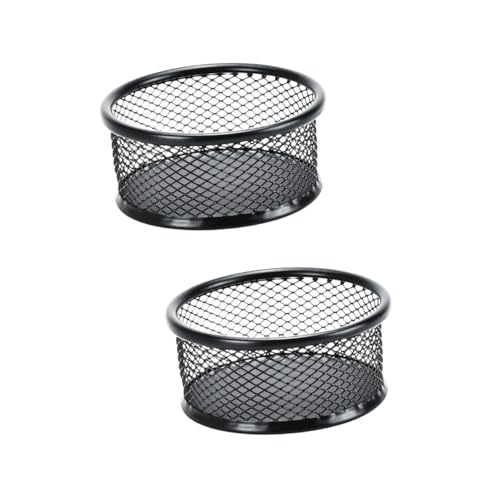MOLUCKFU 2pcs Desktop Mesh Clip Holder Stackable Multi-purpose Container for Organizing Paper Clips Lightweight Design for Office and School Use Convenient Storage