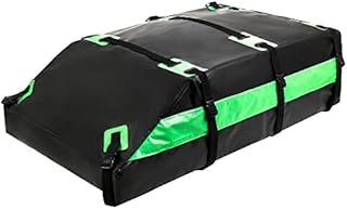 Premium Rooftop Cargo Carrier Bag ,100% Waterproof Car Roof Bag, 15 Cubic Ft, Cargo Bag Carrier for Top of Vehicle with Rack or Without,Heavy-Duty (15 Cubic Ft Green)