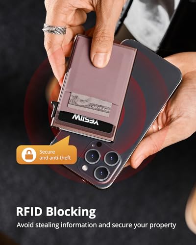 YESIIW Slim Money Pocket Wallets for Women, Minimalist Slim RFID Blocking Womens Front Pocket Wallet with 8 Card Slots Gift for Her Lady Girls Mocha Brown4