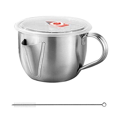 Séparateur De Graisse à Huile En Acier Inoxydable – Bol Filtre à Sauce Anti-Graisse Avec Poignée Et Bec Verseur – Cuisine Saine Et Pratique