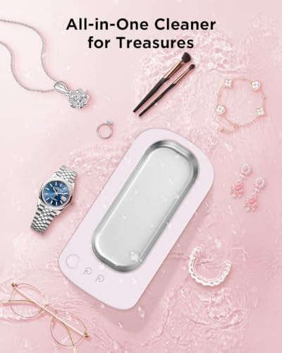 Image of Ultrasonic Jewelry Cleaner Machine: 48kHz 5Min Shine,7Min DeepClean