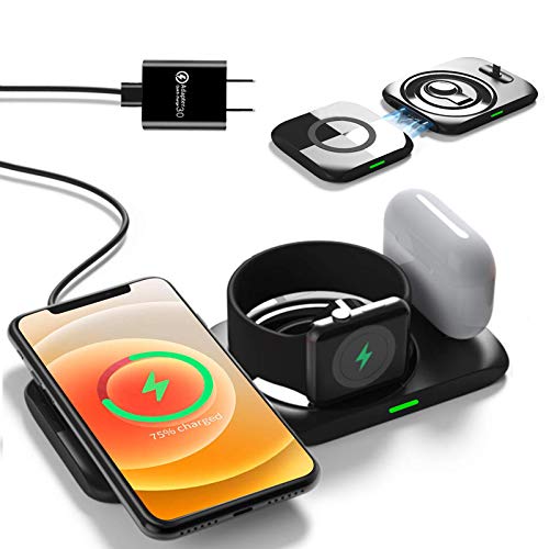 80% Off Discount Lopnord Magnetic Wireless Charger Stand for iPhone 13 12 Pro Max, 4 in 1 Wireless Charging Station for Mag Safe, Detachable Qi Charging Dock Compatible with iWatch Airpod Galaxy S21/S21+/S20/S10 80% Off Discount Lopnord Magnetic Wireless Charger Stand for iPhone 13 12 Pro Max, 4 in 1 Wireless Charging Station for Mag Safe, Detachable Qi Charging Dock Compatible with iWatch Airpod Galaxy S21/S21+/S20/S10