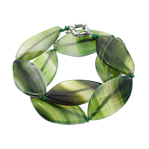 Preisvergleich Produktbild TreasureBay FAB Damen Halskette mit grünem Achat