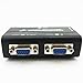 1 in 2 Out Portable VGA Splitter with Power Adapter Cable for Two Monitors, Projectors, LCDs to Share One PC Accessory