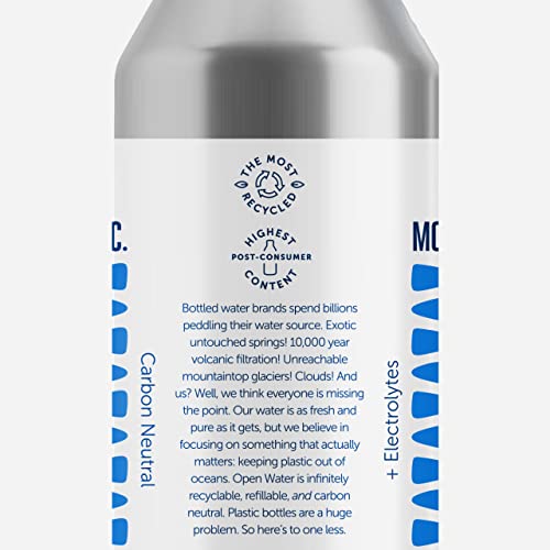 Open Water Still Bottled Water with Electrolytes in 16-oz Aluminum Bottles (1 Cases, 12 bottles - Still) | BPA-free and Eco friendly - Image 3