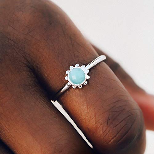 Pura Vida Silver Sunkissed Ring - Chalcedony Stone, Brass Base Band - Sizes 5-93
