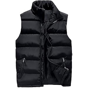 Outdoor-vest Gewatteerde gilet buiten bodywarmer heren packable lichtgewicht puffer vest mouwloze jas Sport Bodywarmer (Color : Black, Grootte : XX-Large)