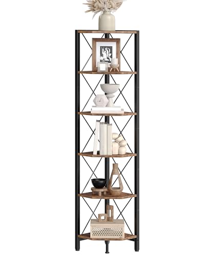 CHOEZON 6-Tier Corner Shelf, Corner Bookcase, 66.9