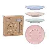 Golandstar Healthy Kitchen Dinnerware Bowl Sets Eco Biodegradable Unbreakable Dinner Plates Bowl Dinnerware, Fork, Spoon, Cup, Chopsticks (4, 4pcs 4colors Dishes)