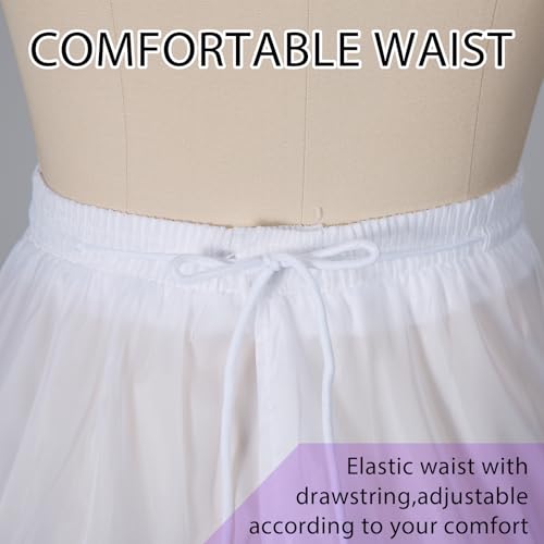 Mannice A-Line Hoopless Petticoat Skirt Crinoline Underskirt Half Slips Floor Length Petticoats for Women3