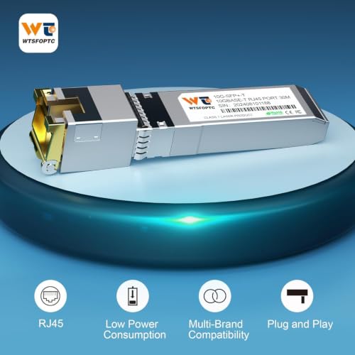 Image of 30m 10Gb SFP+ to RJ-45 Transceiver, 10g Copper SFP+ Ethernet Module CAT6a