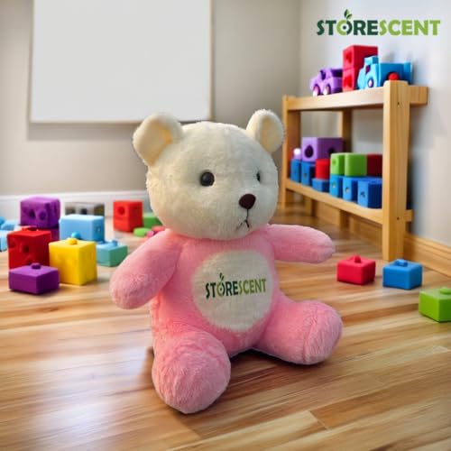 Image of Storescent Hooded Teddy Bear Plush Toy | Soft & Cute Stuffed Animal Toy for Hugging for Kids & Loved Ones - Light Pink 45cm