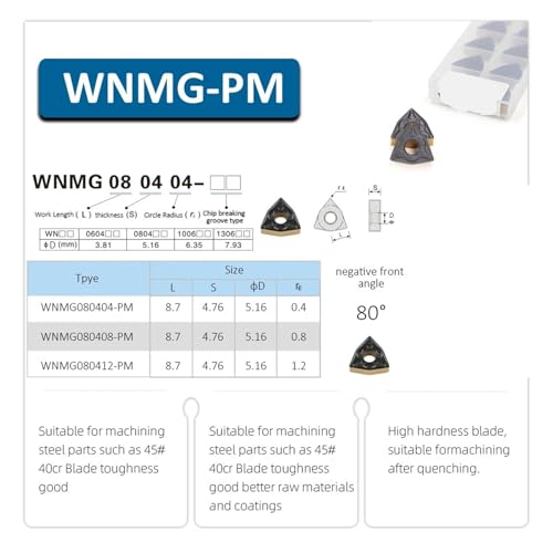 Insert carbure WNMG080408 PM S230B pour tournage sur commande numérique CNC