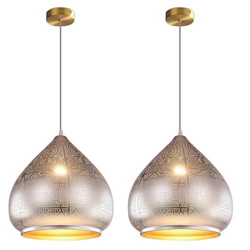 Image of 2 Pack Pendant Light Moroccan Chandelier Vintage Farmhouse Light